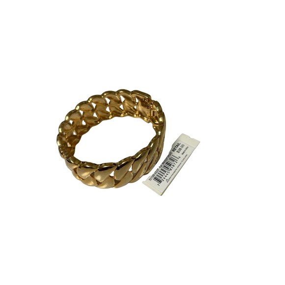 Etienne Aigner Gold Hinged Large Cuff Bracelet Size NWT - Picture 5 of 6